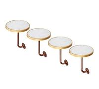 WOTZOV Tavolino rotondo da parete, tavolino con piano in cemento e struttura in metallo, tavolino da caffè moderno per bar, libreria e bar per il tempo libero.，Set of 4