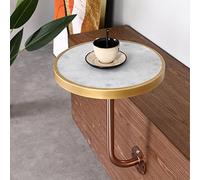 WOTZOV Tavolino rotondo da parete, tavolino con piano in cemento e struttura in metallo, tavolino da caffè moderno per bar, libreria e bar per il tempo libero.，1 Pcs