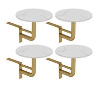 WOTZOV Tavolino rotondo da parete, tavolino da caffè bianco per piccoli spazi, facile da montare, arredamento moderno per la casa, negozio di dolci, negozio di tè al latte, bar,,Set of 4 50cm