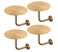 WOTZOV Tavolino rotondo in acciaio inox con vassoio, per esterni e interni, tavolino da caffè, per snack e bevande, per bar, ristoranti, snack bar，Set of 4 50cm