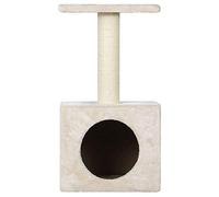 Wouapy - Albero per Gatto Kitty - Spazio di Gioco e Riposo in Sisal e Finta Pelliccia - Palo in Sisal da Griffer - Vassoio per osservare Il Suo Ambiente - Taglia Unica - Ecru