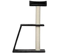 Wouapy - Albero tiragraffi per Gatti Simba, Spazio di Gioco e Riposo in Sisal e Finta Pelliccia, palo in Sisal da tiragraffi, Vassoio per osservare l'ambiente, Taglia Unica, Antracite