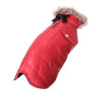 Wouapy - Cappotto "Parka Rosso" di Wouapy, taglia 32, la parka che protegge il vostro cane dalle intemperie per cani