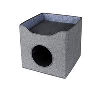 Wouapy - Scatola per Gatto la terrazza, Spazio di Gioco e Riposo in Tessuto cinato, Permette al Gatto di osservare Il Suo Ambiente, Completamente Pieghevole, Taglia Unica