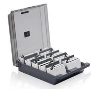 WOUMON Porta Biglietti da Visita, 1000 Carte Scatola Porta Biglietti da Visita con 8 Divisori e Schede Indice Dalla A alla Z (Grigio)
