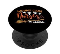 Wound Care Nurses Witch Broom Funny Halloween Nurse Costume PopSockets PopGrip Adesivo