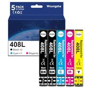 Woungzha 408L Cartucce d'inchiostro compatibili per Epson 408 408L per Epson Workforce Pro WF-C4810DTWF (5 confezioni)