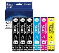 Woungzha 503XL Inchiostro Cartucce Compatibile per Epson 503 XL per Epson Expression Home XP-5200 XP-5205 Workforce WF-2960DWF WF-2965DWF (6 Pack)