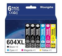 Woungzha 604XL compatibile con cartucce d'inchiostro Epson 604 XL per Epson Expression Home XP 2200 XP 2205 XP 3200 XP 3205 XP 4200 Workforce WF 2910DWF 2950DWF 2930DWF 2935DWF (confezione da 6)