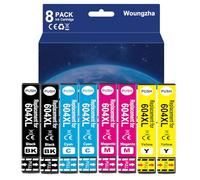 Woungzha Cartucce d'Inchiostro 604XL Compatibili per Epson Expression Home XP 2205 4200 3200 3205 2200 4205 Workforce WF 2935 2930 2910 2950DWF (8 Pezzi)