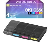 Woungzha Compatibile Cartuccia toner C650 C650dn Sostituzione per Oki Oki C650 DN C650DN OC650 C650D (4-Pack)