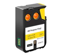 WoungZha Compatibile per Dymo XTL 1868772 All-Purpose Vinyl Etichetta Nero su Giallo per Dymo XTL-300 XTL-500 XTL300 XTL500 Etichettatrice 3/4" x 23 feet (19mm x 7m) (1-Pack)