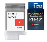 Woungzha PFI-101 Cartuccia d'inchiostro compatibile Canon PFI-101 PF101 PFI 1010 130ml Inchiostro Pigmentato per Canon iPF 5000 5100 iPF 6000s 6100 6200 (1 Rosso)