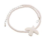 WOURRD Collana con colombe bianche della pace, gioiello unico per studenti, catena lunga per maglione per donne alla ricerca di gioielli unici e significativi
