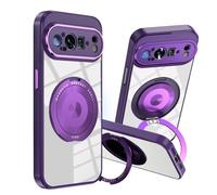 Wousunly Compatibile con Cover Google Pixel 9 Pro XL Silicone Magnetico con Anello,Custodia Pixel 9 Pro XL Antiurto Protezione Case Cover (Viola)
