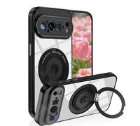 Wousunly Compatibile con Cover Google Pixel 9 Pro XL Silicone Magnetico con Anello,Custodia Pixel 9 Pro XL Antiurto Protezione Case Cover (nero)