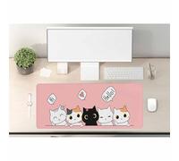 Woutay Tappetino per mouse, motivo: gatto dei cartoni animati, colore rosa, tappetino da scrivania per tastiera e mouse