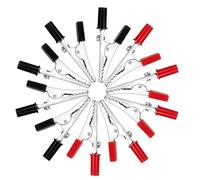 Wouueso 10 morsetti a coccodrillo rosso e nero, piccoli morsetti elettrici in metallo per il test elettrico delle batterie dell'auto