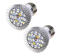 Wouueso 2 luci per la crescita delle piante E27, 85 - 265 V, lampada a LED a spettro completo, per giardino idroponico, da 18 W