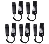 Wouueso 5X Telefono da Parete, Telefono Cablato, Telefono Fisso, Telefono di Casa, Piccolo Interno, Piccolo Interno per Riattaccare, Ufficio in Hotel Nero