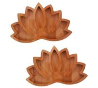 Wouueso Kit di 2 Vassoi Espositivi In Legno A Forma di Fiore di con Cristalli, Ideali per Gioielli, Essenziali e Cristalli di Stoccaggio.