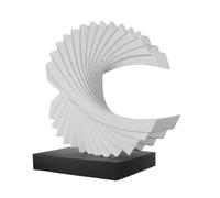 Wouueso Scultura ondulata, in resina, decorazione per la casa, moderno, ornamento fluttuante del mare d'onda, statue astratte,