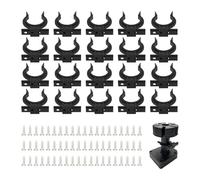 WOUYTPE 20 Pezzi Fissaggio per Battiscopa, Clips per Zoccolini e Piedini Mobili, Gancio Clip Battiscopa Zoccolino Cucinas con 60 Viti, Clip per Battiscopas da Cucina per Piedini da Cucina 32-42mm