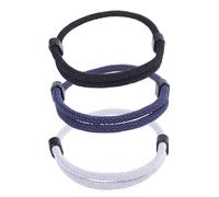 WovaOrx Bracciale in corda di vela per uomini e donne, in tessuto regolabile in nylon, bracciale da uomo per surf, attività all'aria aperta e quotidiana (nero, grigio, blu)