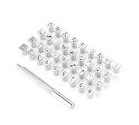 WOVELOT 1 scatola di 36 set di timbri di lettere e numeri, strumenti di stampaggio in metallo per punzonatura di metallo e legno da 6 mm
