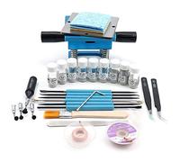 WOVELOT Bga Reballing Kit 90Mm nel Lega Di Alluminio Reballing Station con Stelo Manuale Universal Stencil 10Pc Solder Ball