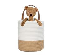 Woven Basket, Cotton Rope Modern Storage Organizer, Decorative Wall Baskets with Handles, Stylish Home Organizer for Living Room Bedroom Bathroom, Toy Blanket Clothes Storage, Apartment and Office Dec