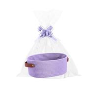 Woven Basket - Cotton Rope Storage Bin for Organization, Decorative Organizer with Handles Desk Accessories Fruit Toy, Multi Purpose Bins for Kitchen Bedroom Bathroom Living Room 12 Inches