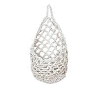 Woven Basket - Natural, Aesthetics Bohemian Style Storage Net, Plant Storage Baskets, Cotton Rope Woven, 11 Inch Diameter, 9 Inch Height, Handmade Macrame | Outdoor Garden, Yard, Porch, Bathroom,