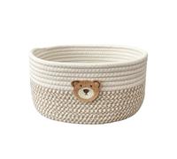 Woven Basket - Rope Basket | Small Baskets For Organizing | Space-Saving Cotton Organizer Bin For Laundry Clothes Blankets Books Towels Dog Toys Remote Control Snacks | 25x18cm/9.84x7.09 Inches