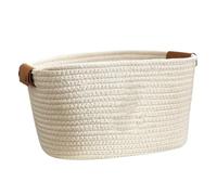 Woven Basket - Storage Cube Decorative Box, Nursery Living Room Support, Clothes Bookshelf Function, Top Performance Decor Category, Beige Medium Size For Closet Shower Books Towels Home Laundry