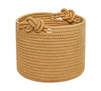 Woven Basket - Woven Basket With Handles | Cotton Rope Sneakers | Cotton Rope Small Storage Basket With Twist Handle | Woven Sneakers Rope Storage | Round Toy Storage Bin For Desk Organization