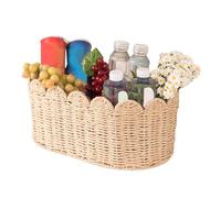 Woven Baskets for Storage, Cute Woven Rope Basket, Open Home Organizer - Perfect for Bookshelf, Corner, Laundry, Entryway, Desktop, Table, Shelves, Closet, Kitchen Counter, Offices, Sofa, (535g, 605g)