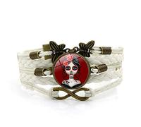 Woven Bracelets for Girls,White Rope Candy Taro Cute Girl,Time Gemstone Multi-Layer Hand-Woven Glass Combination Jewelry Ladies Fashion European And American Jewelry
