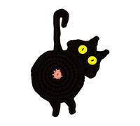 Woven Coasters Cute Cat Butt Coasters Heat-resistant Absorbent Drink Cup Mat Black Coasters