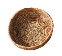 Woven Fruit Basket | Round Decorative Storage Bowl | Tabletop Organizer for