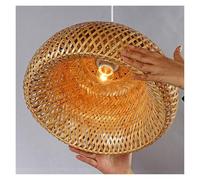 Woven Light Kitchen Island, Dome Double Shade Hanging Lamp Shades Industrial Chandelier Lights for Living Room,Dinner Room(38 * 20cm)