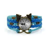 Woven Men,Blue Rope Hexagonal Geometric Web Animal,Time Gemstone Multi-Layer Hand-Woven Glass Combination Jewelry Ladies Fashion European And American Jewelry