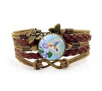 Woven Men,Brown Rope Colorful Beautiful Hummingbird Animal,Time Gemstone Multi-Layer Hand-Woven Glass Combination Jewelry Ladies Fashion European And American Jewelry
