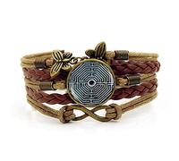 Woven Men,Brown Rope Sacred White Maze Art,Time Gemstone Multi-Layer Hand-Woven Glass Combination Jewelry Ladies Fashion European And American Jewelry