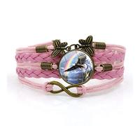 Woven Men,Pink Rope Beautiful Rainbow Flying Eagle Animal,Time Gemstone Multi-Layer Hand-Woven Glass Combination Jewelry Ladies Fashion European And American Jewelry
