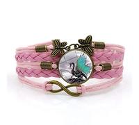 Woven Men,Pink Rope Strong Western Pterosaur Animal,Time Gemstone Multi-Layer Hand-Woven Glass Combination Jewelry Ladies Fashion European And American Jewelry