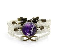 Woven Men,White Rope Purple Starry Beautiful Mermaid,Time Gemstone Multi-Layer Hand-Woven Glass Combination Jewelry Ladies Fashion European And American Jewelry