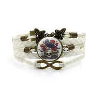 Woven Men,White Rope Taro Flower Crow Animal,Time Gemstone Multi-Layer Hand-Woven Glass Combination Jewelry Ladies Fashion European And American Jewelry