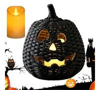 Woven Pumpkin Halloween | Halloween Storage Container With LED Candle |