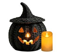 Woven Pumpkin Halloween | Halloween Storage Container With LED Candle |